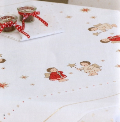 White w/Lurex Edge Tablecloths / PF1622021