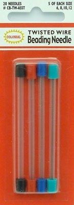 Twisted Wire Beading Needle size 6, 8, 10, 12 / CBTWASST