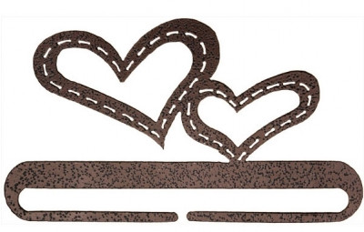 Stitched Hearts Split Btm - Copper Vein - 6" / AM27484