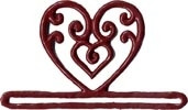 Red Filagree Heart - 3-1/4" / MHMMH1 Red Filagree Heart Metal S...