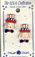 Uncle Sam Bunny Pierced Earrings / MHUSA29