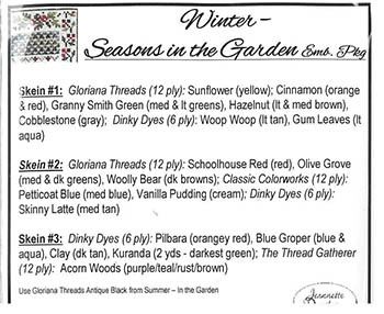Winter - Seasons In The Garden Emb Pack / 25-3030.