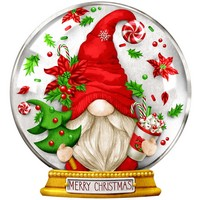 Snow Globe Christmas Gnome Magnet / 23-2980.