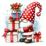 Christmas Gift Gnome Magnet / 24-3180.