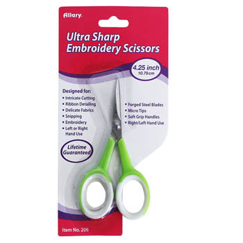 Embroidery Green Scissors 4.25" (Item 206) / 20-1590.