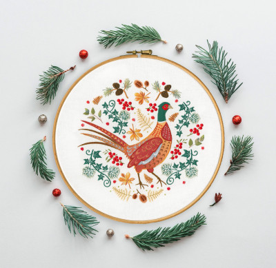 Folk Pheasant - Folk Embroideries Collection 
 by Kathy Pilcher / BTEKP5