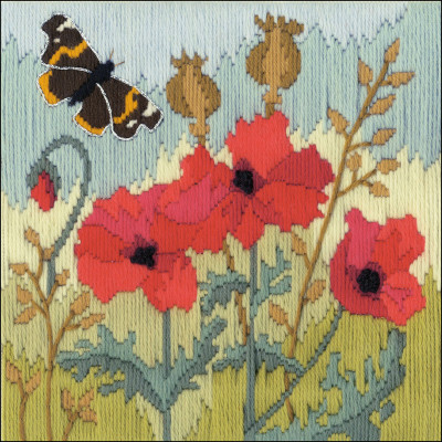 Red Poppies - Long Stitch Flowers 
 by Rose Swalwell / BTLSRP