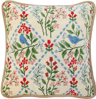 Birds & Blossoms Cushion - Tapestries Collection 
 Original artwork by Simone Carr / BTTSM2