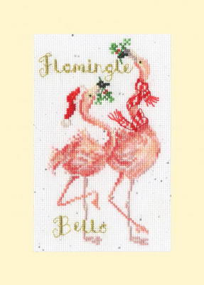 Flamingle Bells - Wrendale Designs Christmas Cards Collection 
 by Hannah Dale / BTXMAS68