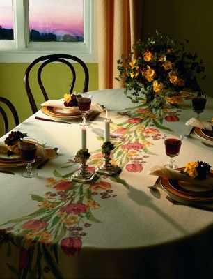 Red Tulips Tablecloth / 77122003 WI