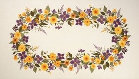Clematis & Dahlia tablecloth / 77124579 WI