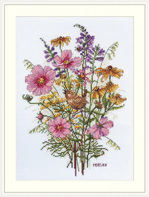September Flowers and Wren / MK197