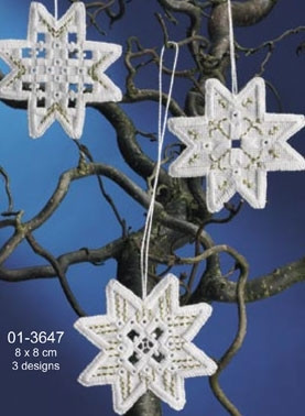 Christmas Star Hardanger (3pcs) / 013647 WI