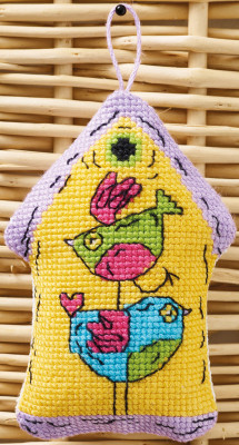 Yellow 2 Birds - Birdhouse / 014104 WI