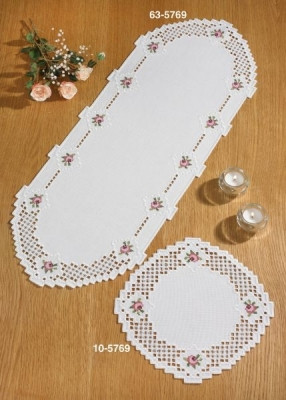 Hardanger with Flowers Table Topper (Lower Right) / 105769 WI