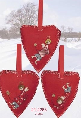Three Christmas Hearts (3pcs) / 212268 WI