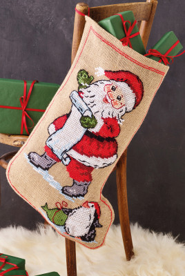 Santa & Penguin Stocking / 414216 WI