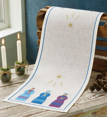 The 3 Wisemen Blue Table Runner / 684520 WI