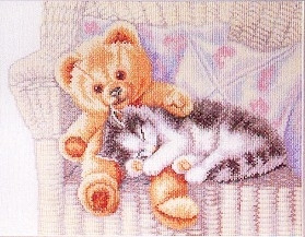 Teddy Bear With Kitten / 702401 WI