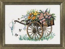 Cart with Flowers / 703121 WI
