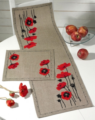 Linen - Poppy Table Runner / 754832 WI