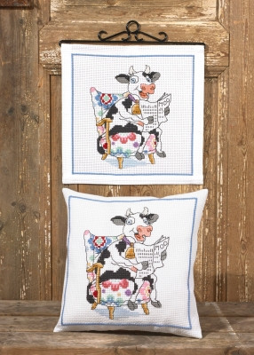 Cow Reading Pillow (bottom) / 836843 WI
