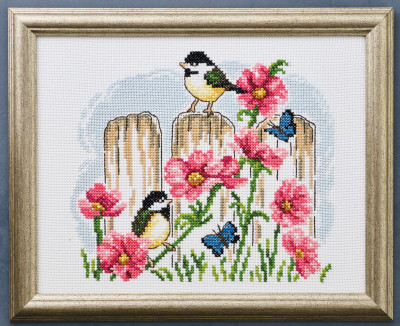 Mousewhite Birds w/Flowers / 922423 WI