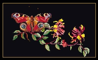 Butterfly on Floral Branch / GOK439B
