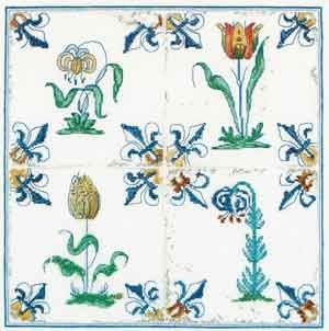 Antique Tiles - Flowers / GOK485A