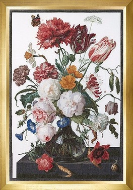 Still Life with Flowers Glass Vase / GOK785A