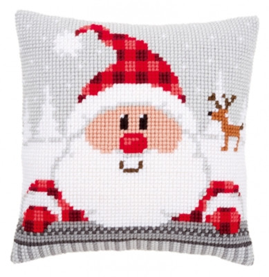 Santa in Plaid Hat Pillow / PNV148061