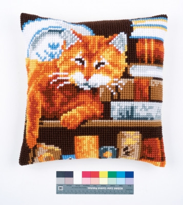 Cat & Books Cushion / PNV163873