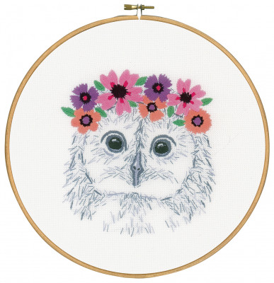 Owl With Flowers - Embroidery / PNV170664