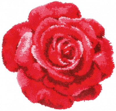 Red Rose Shaped - Latch Hook Rug / PNV171003