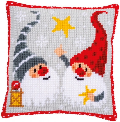 Christmas Gnomes Cushion - Cross Stitch / PNV172634