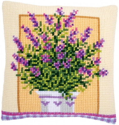 Lavender in Pot Cushion - Cross Stitch / PNV172863