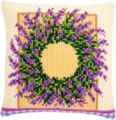 Lavender Wreath Cushion - Cross Stitch / PNV173731