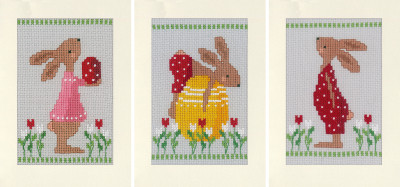 Easter Rabbits Greeting Cards (set of 3) / PNV196171