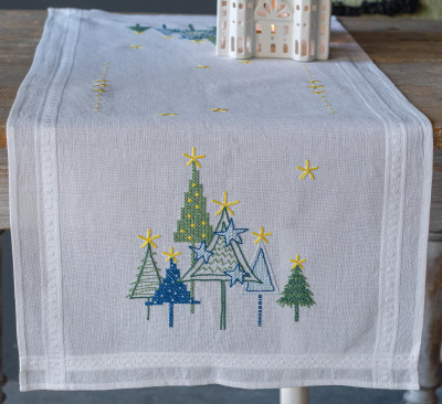 Modern Pine Tree Table Runner - Embroidery / PNV198052