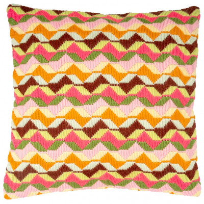 Geometric Retro - Long Stitch Cushion / PNV204842