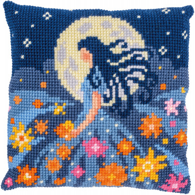 Girl With The Moon Cushion / PNV212136