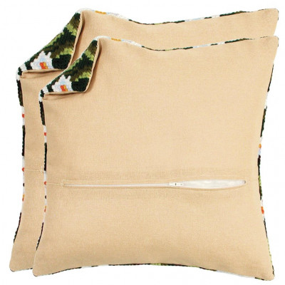 Ecru Cushion Back With Zipper (set of 2) / PNV231003