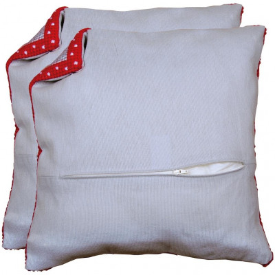 Grey Cushion Back With Zipper (set of 2) / PNV231004