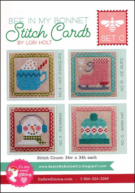 Bee In My Bonnet Stitch Cards - Set C / It's Sew Emma