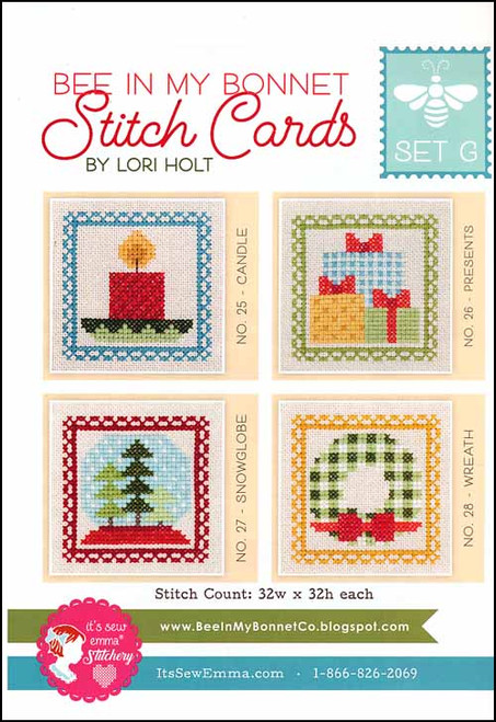 Bee In My Bonnet Stitch Cards - Set G / It's Sew Emma