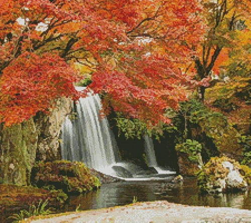 Autumn Waterfall (Crop) - 15137 / The Sweetheart Tree