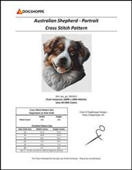 Australian Shepherd - Portrait / Dogshoppe Designs