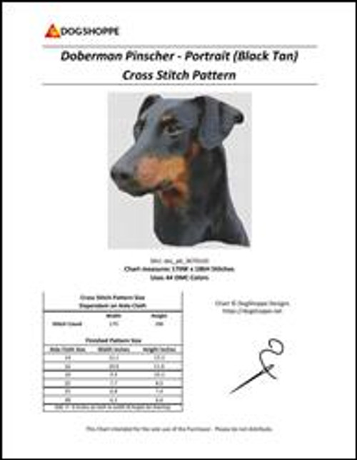 Doberman Pinscher - Portrait (Black Tan) / Dogshoppe Designs