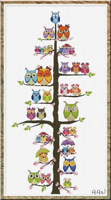Owl Family Tree / Alessandra Adelaide Needleworks