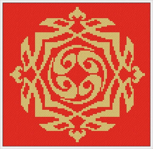 Golden Biscornu / Alessandra Adelaide Needleworks